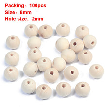 Load image into Gallery viewer, 20-500pcs/Lot 12mm Vintage Natural Big Hole Wooden Beads For Necklace Bracelet Charms for Diy Jewelry Making Hair Accessories
