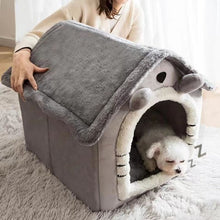 Load image into Gallery viewer, Soft Cat Bed Deep Sleep House Dog Cat Winter House Removable Cushion Enclosed Pet Tent For Kittens Puppy Cama Gato Supplies
