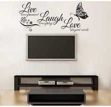 Load image into Gallery viewer, Live Laugh Love Butterfly Flower Wall Art Modern Wall Decals Quotes Vinyls Stickers Home Decor Living Room
