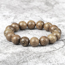 Load image into Gallery viewer, 6/8/10/12mm Men Vintage Bracelet Original Wooden Beads Meditation Prayer Buddha Stretch Bracelets&amp;Bangle Women Yoga Jewelry Gift
