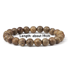 Load image into Gallery viewer, 6/8/10/12mm Men Vintage Bracelet Original Wooden Beads Meditation Prayer Buddha Stretch Bracelets&amp;Bangle Women Yoga Jewelry Gift
