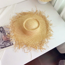 Load image into Gallery viewer, 2023 Summer Natural Raffia Straw Hat Large Wide Brim Sun Hats for Women  Panama Ladies UPF Travel Holiday Beige Beach Floppy Hat
