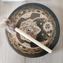 Load image into Gallery viewer, Vegan Shaman Drum Handmade Crafts Fashion Shaman Drum Desktop Ornament Sound Healing Tool
