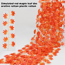 Load image into Gallery viewer, 12pcs Fall Maple Leaf Garland Artificial Maple Leaf Hanging Rattan Wreath Thanksgiving Fireplace Fall
