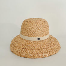 Load image into Gallery viewer, 2023 Summer Natural Raffia Straw Hat Large Wide Brim Sun Hats for Women  Panama Ladies UPF Travel Holiday Beige Beach Floppy Hat
