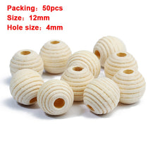 Load image into Gallery viewer, 20-500pcs/Lot 12mm Vintage Natural Big Hole Wooden Beads For Necklace Bracelet Charms for Diy Jewelry Making Hair Accessories
