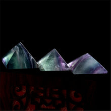 Load image into Gallery viewer, Raw Natural Rainbow Fluorite Quartz Crystal Pyramid Healing Gemstone
