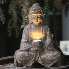 Load image into Gallery viewer, Buddha Statue Outdoor Solar Lamp Decoration Courtyard Garden New Chinese Buddha Zen Living Room Office Porch Decoration Resin
