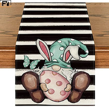 Load image into Gallery viewer, Carrot Bunny Happy Easter Table Runner Spring Summer Seasonal Holiday Kitchen Table Decoration Suitable Indoor Home
