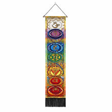 Load image into Gallery viewer, Seven Chakra Tapestry Vertical Wall Hanging Tree Of Life Tapestry Tassel Yoga Meditation Tapestry for Bedroom Living Decoration
