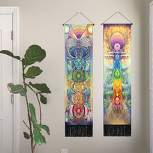 Load image into Gallery viewer, Seven Chakra Tapestry Vertical Wall Hanging Tree Of Life Tapestry Tassel Yoga Meditation Tapestry for Bedroom Living Decoration
