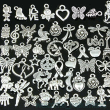 Load image into Gallery viewer, 100pcs Tibetan Silver Mixed Pendant Animals Charms Beads for Jewelry Making Bracelet DIY Earrings Necklace DIY Craft Art Charm
