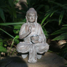 Load image into Gallery viewer, Buddha Statue Outdoor Solar Lamp Decoration Courtyard Garden New Chinese Buddha Zen Living Room Office Porch Decoration Resin
