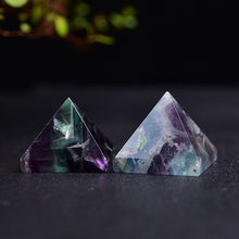 Load image into Gallery viewer, Raw Natural Rainbow Fluorite Quartz Crystal Pyramid Healing Gemstone
