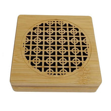 Load image into Gallery viewer, Retro Bamboo Incense Box Hollow Carved Ash Catcher Incense Holder
