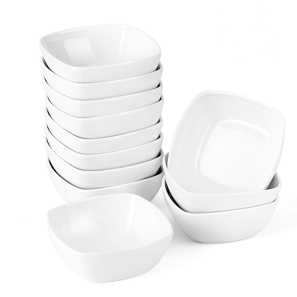 MALACASA 12-Piece Ramekins Ivory White Porcelain Dishes