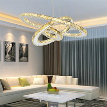 Load image into Gallery viewer, Modern Crystal Led Pendant 3 Rings Crystal Lighting Fixture For Kitchen Dinning Room
