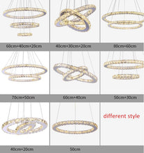 Load image into Gallery viewer, Modern Crystal Led Pendant 3 Rings Crystal Lighting Fixture For Kitchen Dinning Room
