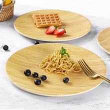 Load image into Gallery viewer, High Quality Bamboo Fiber Plates Bamboo Grain Pattern Tableware Plate Handmade
