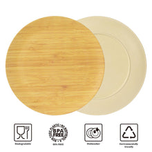 Load image into Gallery viewer, High Quality Bamboo Fiber Plates Bamboo Grain Pattern Tableware Plate Handmade
