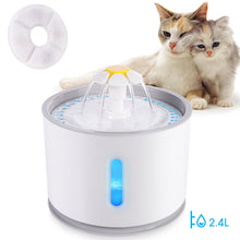 Load image into Gallery viewer, Automatic Cat Water Fountain with LED Lighting 5 Pack Filters 2.4L USB
