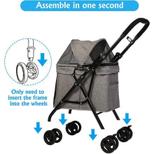 Load image into Gallery viewer, Luxury 4 Wheels Folding Pet Stroller for Medium Dogs or Cats
