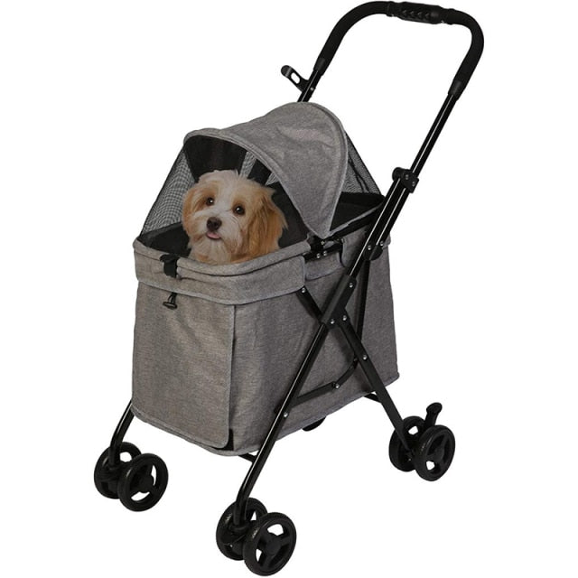 Luxury 4 Wheels Folding Pet Stroller for Medium Dogs or Cats