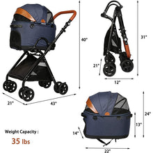 Load image into Gallery viewer, Luxury Folding Pet Stroller for Medium Dogs &amp; Cats
