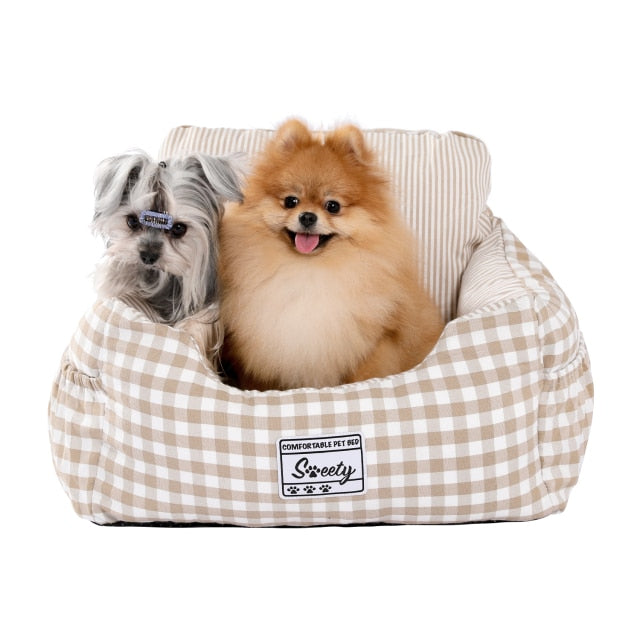 Pet Dog Car Seat Pad With Safety Belt Detachable Bed