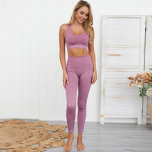 Load image into Gallery viewer, Summer 2 Piece Set Women Yoga  Workout Leggings Sports Suit Bras
