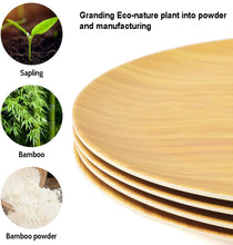 Load image into Gallery viewer, High Quality Bamboo Fiber Plates Bamboo Grain Pattern Tableware Plate Handmade
