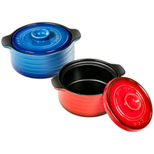 Load image into Gallery viewer, Costway 2PCS Ceramic Cookware Set Casserole Clay Pot w/ Lid and Insulated Handle KC52006
