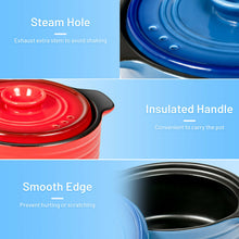 Load image into Gallery viewer, Costway 2PCS Ceramic Cookware Set Casserole Clay Pot w/ Lid and Insulated Handle KC52006
