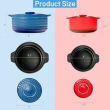 Load image into Gallery viewer, Costway 2PCS Ceramic Cookware Set Casserole Clay Pot w/ Lid and Insulated Handle KC52006
