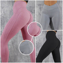 Load image into Gallery viewer, Seamless Yoga Leggings sport women Fitness V Shape Legging Push Up Scrunch Tights Elastic Solid Pants
