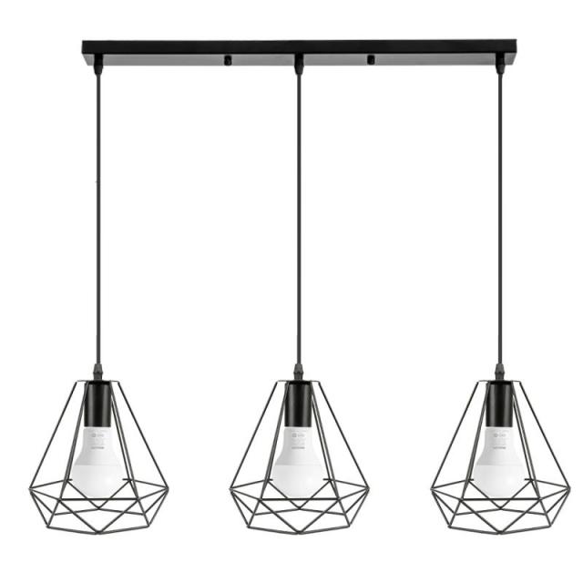 Three Chandelier Geometric Nested Hanging Chandelier For Table Dining