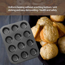 Load image into Gallery viewer, 6/12 Hole Cupcake Baking Tray Nonstick Cake
