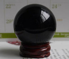 Load image into Gallery viewer, 4cm-20cm +Stand Natural Black Obsidian Sphere Large Crystal Ball +pedestal
