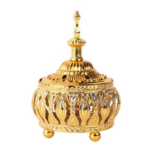 Load image into Gallery viewer, Metal Arabian Incense Burner Metal Censer Home Fragrances Diffuser Oriental Style F4A0 Golden Flower Design
