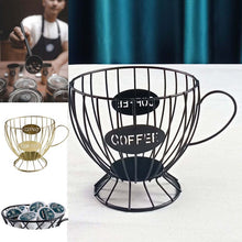 Load image into Gallery viewer, Wrought Iron Coffee Capsule Basket Storage Rack Coffee Cup Wire Base
