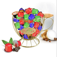 Load image into Gallery viewer, Wrought Iron Coffee Capsule Basket Storage Rack Coffee Cup Wire Base
