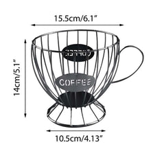 Load image into Gallery viewer, Wrought Iron Coffee Capsule Basket Storage Rack Coffee Cup Wire Base
