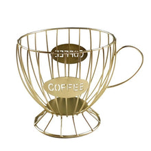 Load image into Gallery viewer, Wrought Iron Coffee Capsule Basket Storage Rack Coffee Cup Wire Base
