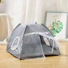 Load image into Gallery viewer, Tent House Cat Bed Portable Removable Washable Teepee with Cushion
