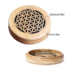 Load image into Gallery viewer, Retro Bamboo Incense Box Hollow Carved Ash Catcher Incense Holder
