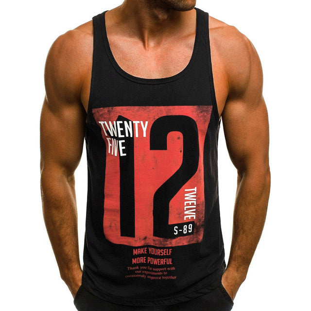 Tank Tops Letter Printed Men Sleeveless Tanktops For Fitness