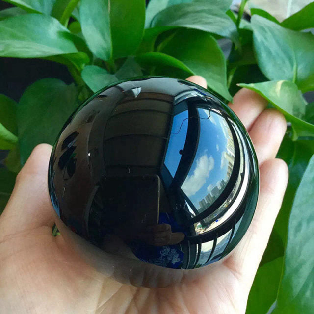 100mm Large Natural Black Obsidian Quartz Sphere