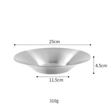 Load image into Gallery viewer, Deepened Stainless Steel Dinner Plate Round Golden or Silver
