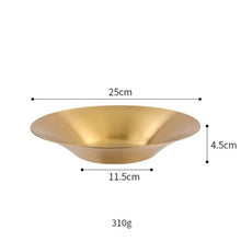 Load image into Gallery viewer, Deepened Stainless Steel Dinner Plate Round Golden or Silver
