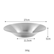 Load image into Gallery viewer, Deepened Stainless Steel Dinner Plate Round Golden or Silver
